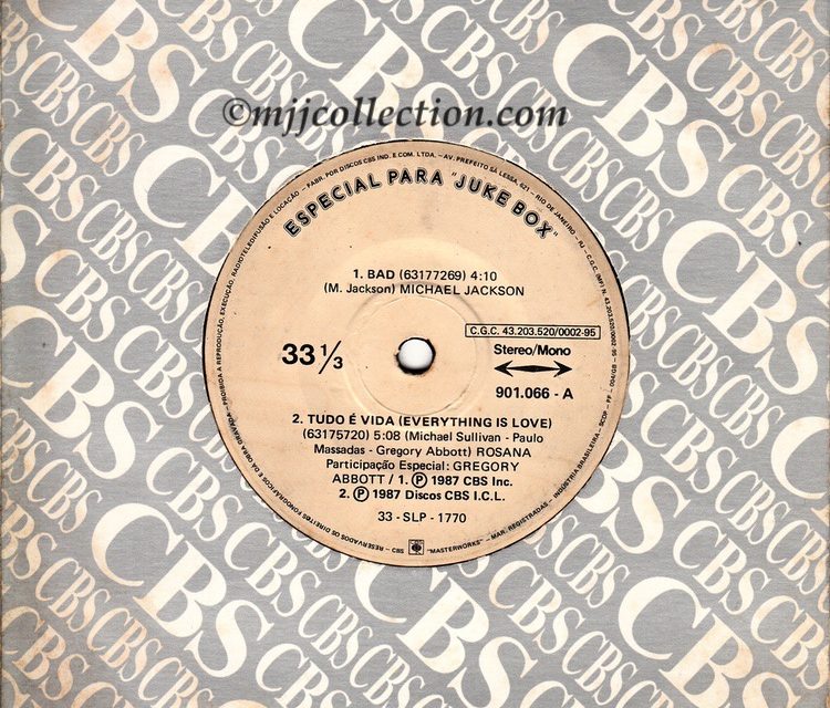 Bad – Various – Especial Para Jukebox – 7″ Single – 1987 (Brazil)